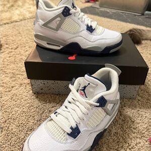 Jordan Air 4 Retro White and Midnight Navy